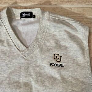 Vintage CU Buffs Sweater Vest Men’s L Grey Colorado Buffaloes Made in USA Golf